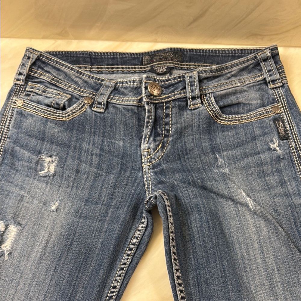 SILVER, Twisted Capri Women's Blue Jeans